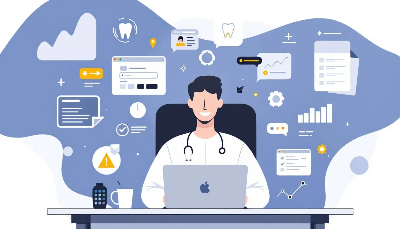 Content-Marketing für Zahnärzte, dargestellt durch eine Person, die Inhalte erstellt.