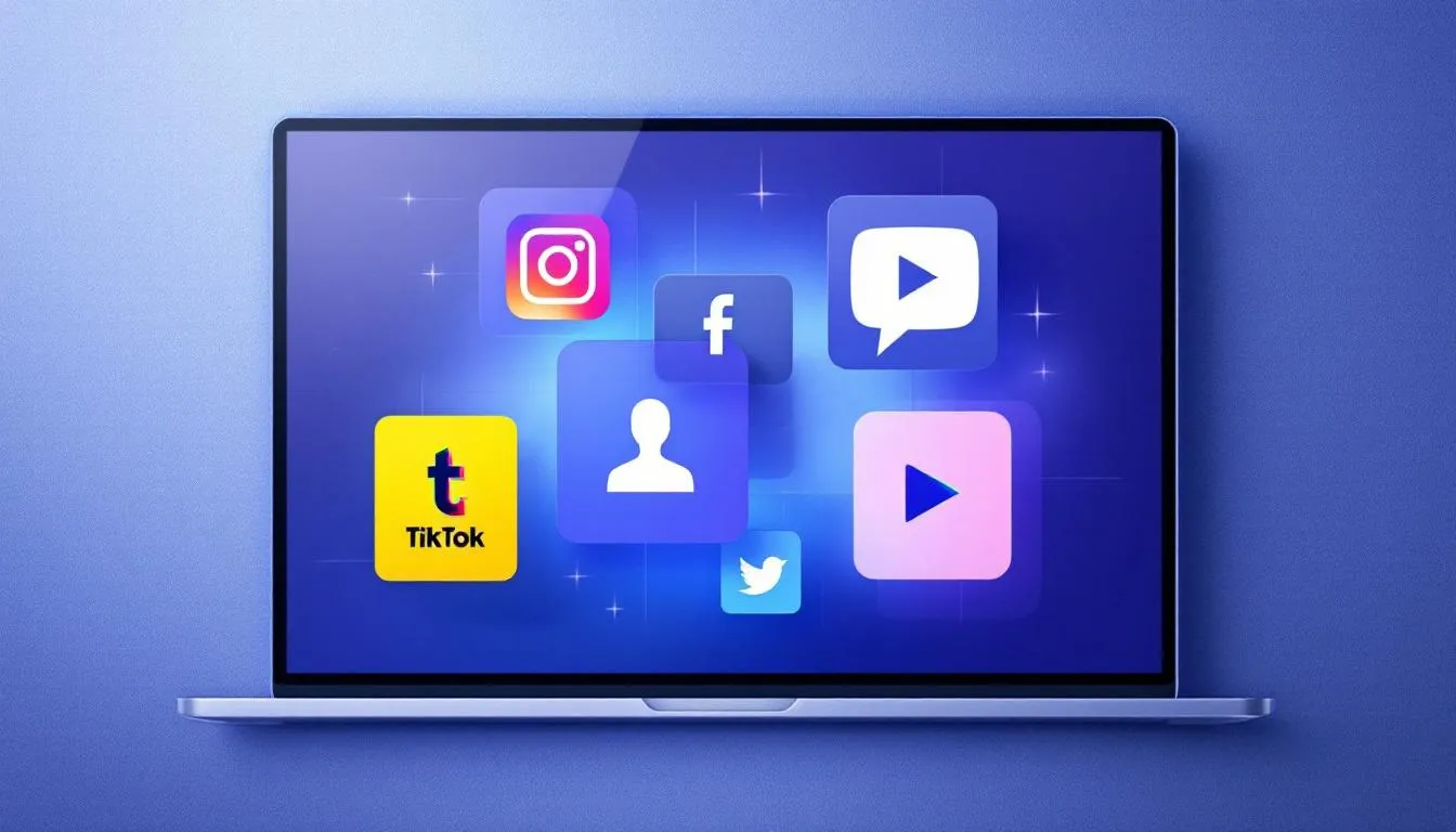 Die wichtigsten Social Media Plattformen für Handwerker dargestellt auf einem Bildschirm.