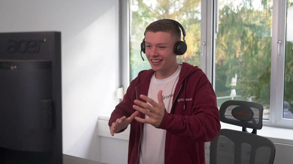 Erstgespräch bei Coreflow – persönliche Online-Beratung und Analyse der Website-Ziele mit dem Kunden.