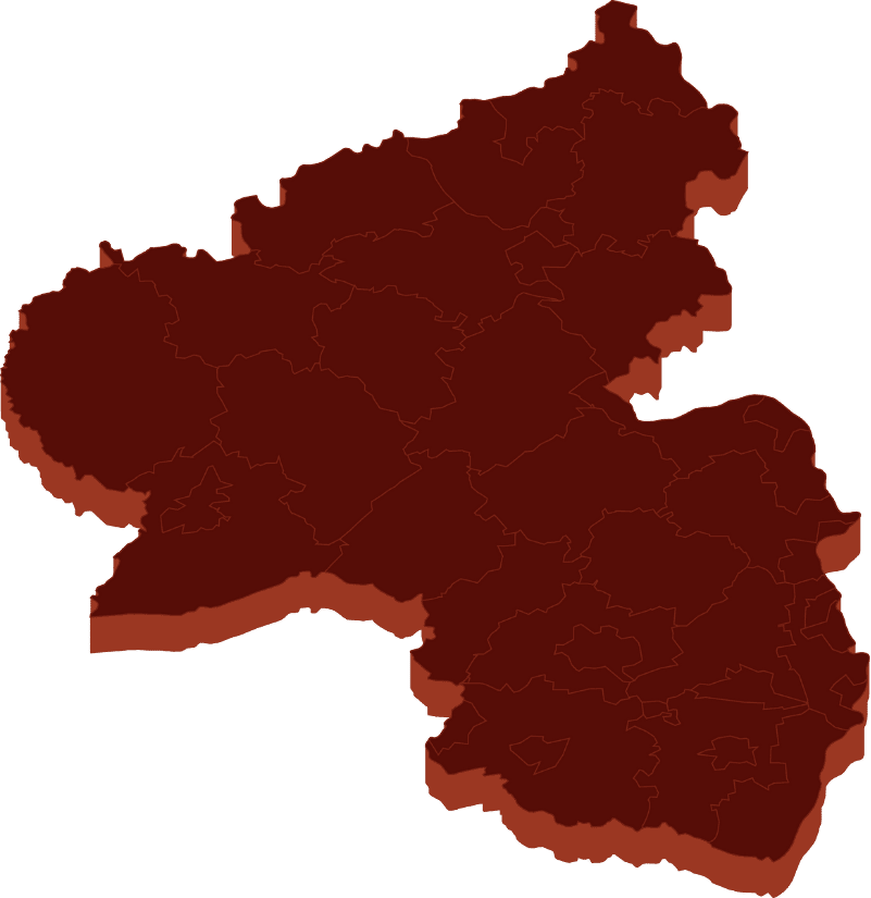 Coreflow-Rheinland-Pfalz-Hero Abstrakte Vektordarstellung des Bundeslandes Rheinland-Pfalz mit klar erkennbaren Grenzen