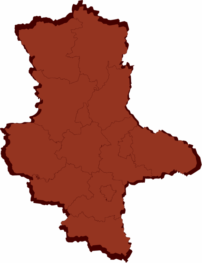 Abstrakte Vektordarstellung des Bundeslandes Sachsen-Anhalt mit klar erkennbaren Grenzen
