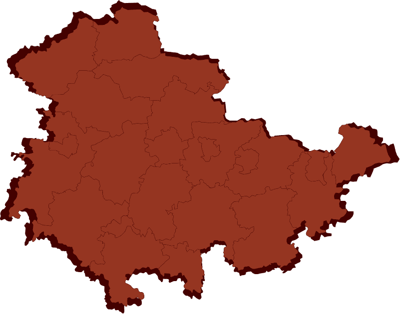 Coreflow-Thüringen-Hero Abstrakte Vektordarstellung des Bundeslandes Thüringen mit klar erkennbaren Grenzen