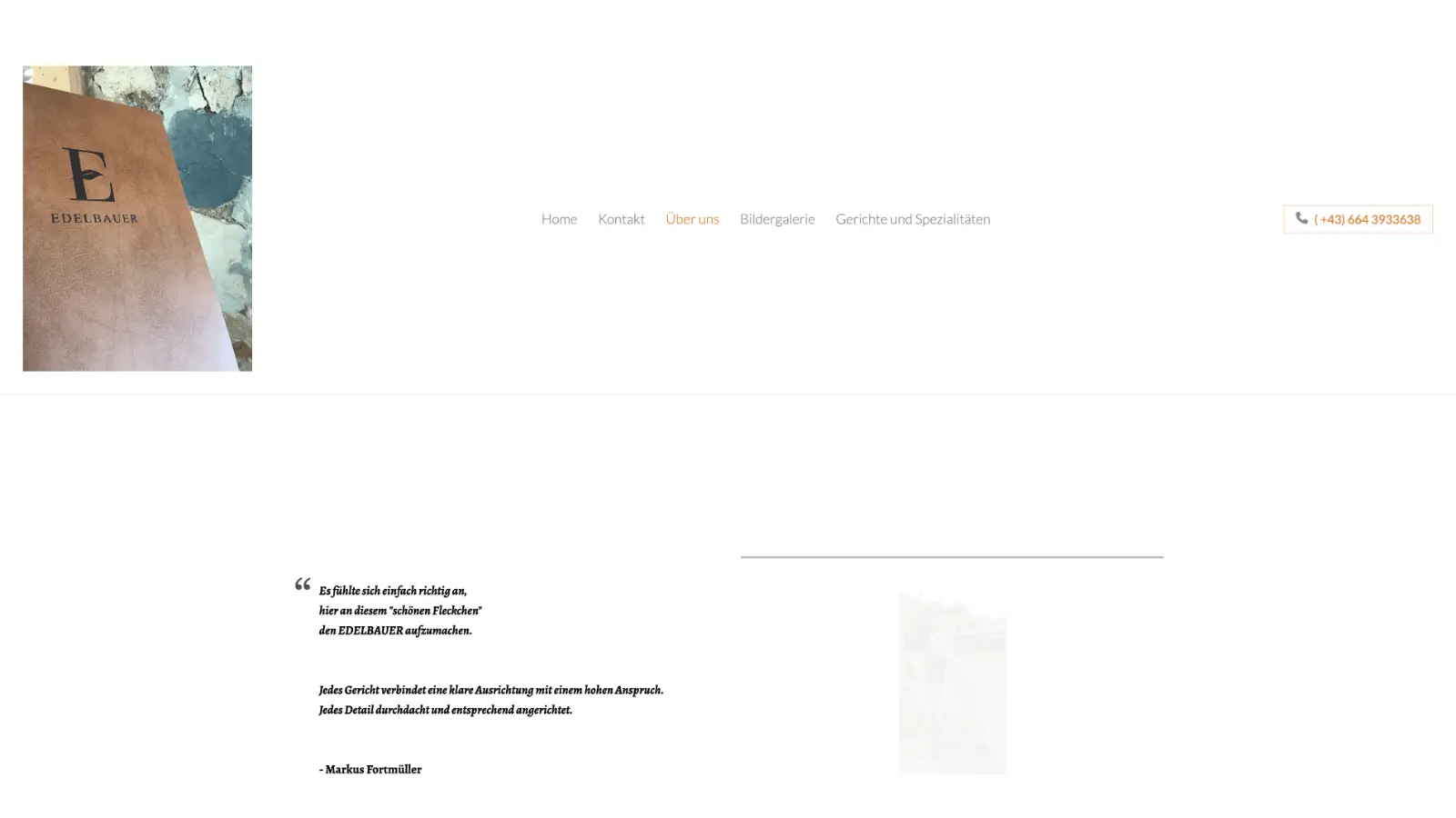 Screenshot der veralteten Website vom Edelbauer