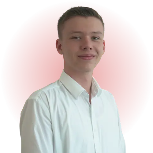 Porträt von Markus Fasch mit rotem Glow im Hintergrund