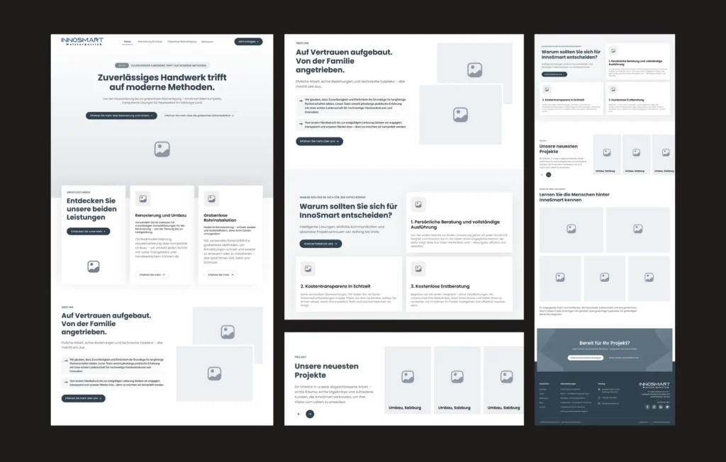 Wireframe einer Website in FIGMA